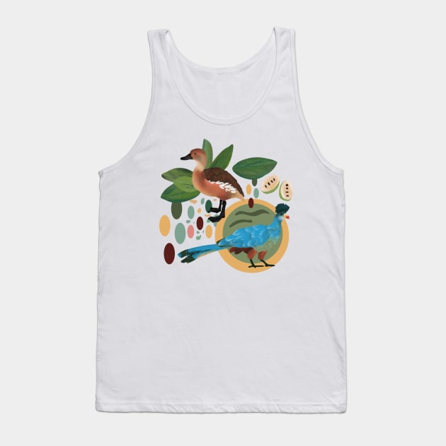 Great blue turacos and fulvous whistling ducks design Tank Top by MSBoydston